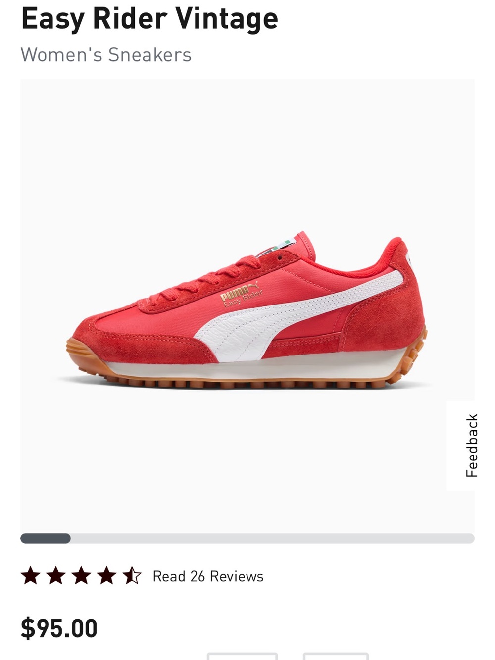 PUMA Easy Rider Vintage Women's Red & White Sneakers
